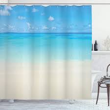 Light up your caribbean decor with bright, warm lighting to mimic the cheerful sunshine found in the islands. Ambesonne Ocean Shower Curtain Paradise Beach In Tropical Caribbean Sea With Sky View Beach House Theme Cloth Fabric Bathroom Decor Set With Hooks 75 Long Cream Navy Amazon In Home Kitchen