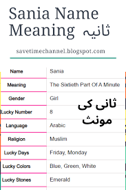 Sania Name Meaning In Urdu Girl Name ثانیہ Names With Meaning Names Meant To Be