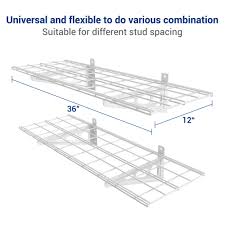 Fleximounts 2 Pack 1x3ft 12 Inch By 36 Inch Wall Shelf Garage Storage Rack Wall Mounted Hanging Rod Floating Shelves White Walmart Com Walmart Com