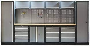 Many of these workbenches have wood tops with either drawers or open storage space underneath to conveniently house your most used tools. Magnum Garage Storage System With Workbench Kms Tools