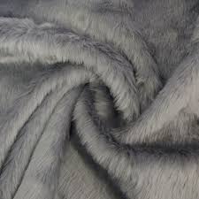 Super Luxury Faux Fur Fabric Material SILVER GREY