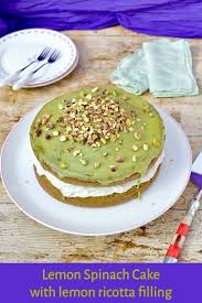 Lemon Spinach Cake With Lemon Ricotta Filling Aka Le Gateau Vert Or Green Cake Simple To Make And Totally Delic Easy Cake Recipes Vanilla Recipes Spinach Cake