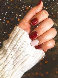 Nexgen Christmas Nails With Red And White Glitter Red Christmas Nails Red And White Nails Christmas Gel Nails