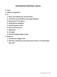 Sistematika Proposal Usaha