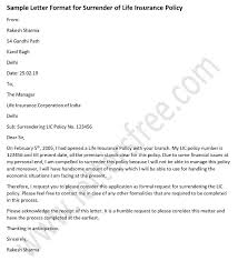 Sample Letter Format For Surrender Of Life Insurance Policy Life Insurance Policy Insurance Policy Lettering