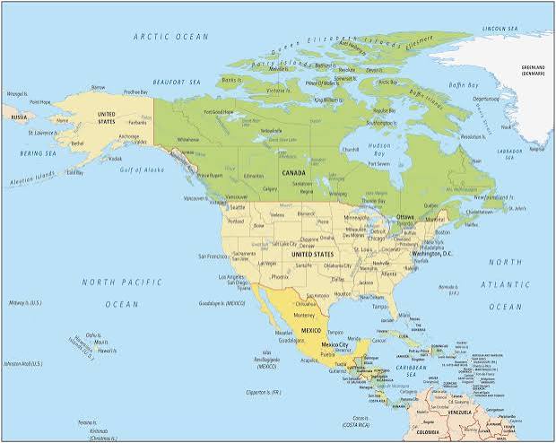 North America Map - Countries and Cities - GIS Geography