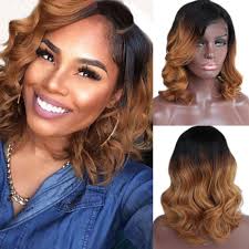 Take note from laverne cox and have your colorist blend black roots ombré doesn't mean you can only color your ends—try incorporating colored highlights throughout your hair for a fun look. Amazon Com Topfeeling Short Human Hair Wigs For Black Women Ombre Human Hair Bob Wig Brazilian Body Wave Wig With Baby Hair Beauty