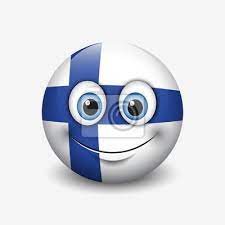 Finnish finnische flagge emoji die flagge: Cute Emoticon Isoliert Auf Weissem Hintergrund Mit Finnland Flagge Leinwandbilder Bilder Emoticons Lol Smileys Myloview De