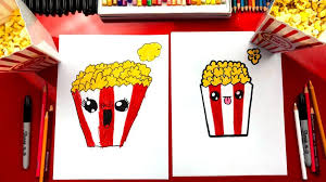 How To Draw Funny Popcorn Art For Kids Hub Art For Kids Hub Drawings How To Draw Popcorn