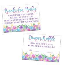 Amazon Com Floral Diaper Raffle Tickets Or Books For Baby Cards Unicorn Baby Shower Girl Pastel Handmade Products