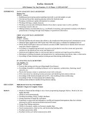 Data Analyst Data Scientist Resume Samples Velvet Jobs