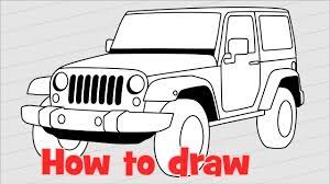 The best free wrangler drawing images download from 73 free. How To Draw A Car Jeep Wrangler Rubicon Youtube