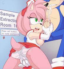 amy rose anthro breasts clothed clothed masturbation clothing cum  cum on hair cum on hand cum on penis cumshot duo english text female female  masturbation fingering through clothes fur