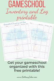 Grab Your Gameschool Inventory And Log For Your Homeschool Homeschool Homeschool Electives Homeschool Planning