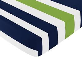 Green crib bedding sets that are available on the site are woven fabrics and made from the finest quality cotton, polyester fiber, etc for maximum comfort and style. Fitted Crib Sheet For Navy Blue And Lime Green Baby Toddler Bedding Set Collection Stripe Print Buy Online In Grenada At Grenada Desertcart Com Productid 12002109
