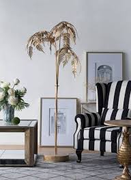 Gold Palm Leaf Floor Lamp In 2020 Tree Floor Lamp Gold Floor Lamp Beautiful Floor Lamps