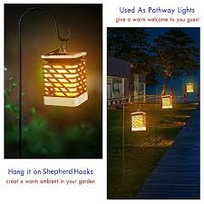 Solarleuchten Im Freien Ithird Led Flackern Flamme Candle Lichter Solarbetriebene Laterne Hangende Dekorative Solarleuchten Solar Hangelampen Dekorative Lampen