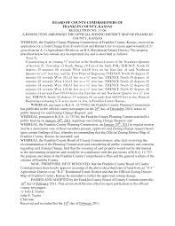 BOARD OF COUNTY COMMISSIONERS OF FRANKLIN COUNTY, KANSAS RESOLUTION NO.  11-06 A RESOLUTION AMENDING THE OFFICIAL ZONING DISTRIC