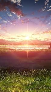 Anime, beautiful, sunrise, landscape, sky, clouds, scenery. Anime Sunrise Wallpapers Wallpaper Cave