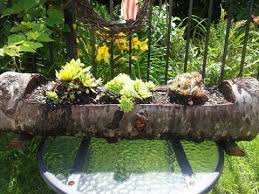 How To Make A Natural Wood Log Planter Using Wood Burning Technique Diy Diy Wood Planters Log Planter Wood Planters