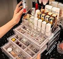 Hộp Kệ Đựng Mỹ Phẩm - Trang Sức Trong Suốt Nhiều Tầng Nhiều Ngăn Cao Cấp