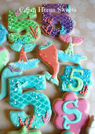 Under The Sea 5th Birthday Mermaid Cookies Cookie Birthday Party Birthday Cookies