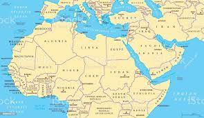 Southwest Asia And North Africa Political Map North Africa And Middle East Political Map Stock Illustration - Download  Image Now - Map, Red Sea, Middle East - Istock