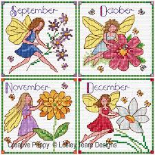 Go cross stitch crazy with our huge selection of free cross stitch patterns! Lesley Teare Designs Monthly Birthday Fairies September To December Cross Stitch Pattern