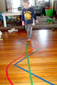 Tons Of Fun Just Simple Lines Of Colored Tape Toddler Activities Activities For Kids Colored Tape
