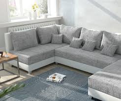 Couch Panama Hellgrau Weiss Ottomane Links Longchair Rechts