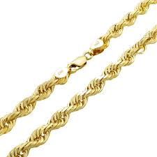 All of our jewelry are made of 14k gold and stamped according to our strict standard. Amazon Com Nuragold 14k Yellow Gold 6mm Solid Rope Chain Diamond Cut Necklace Mens Jewelry Lobster Lock 20 22 24 26 28 30 Jewelry