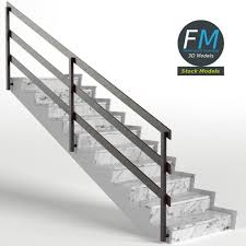 Stairs House 3d Model Stairs Materials And Textures