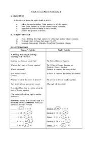 Detailed Lesson Plan In Mathematics 2 I Objectives At The End Of The Lesson The Math Lesson Plans Math Lesson Plans Elementary Teacher Lesson Plans Elementary