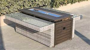 The parkway circular fire pit table is a midsize table, perfect for entertaining or for a quiet escape in your own backyard. Alfresco Champagne Hudson Gas Fire Pit Coffee Table Ebay