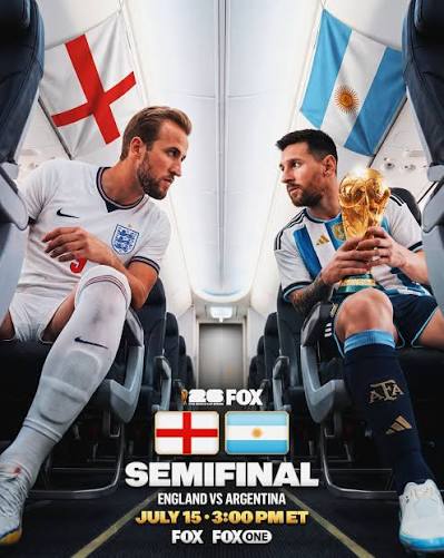 The lights don't get brighter than this. England vs Argentina meet in the  Semifinals on FOX. 🏴󠁧󠁢󠁥󠁮󠁧󠁿🇦🇷