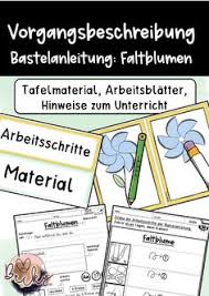 Vorgangsbeschreibung Faltblume Texte Verfassen Bastelanleitung Unterrichtsmaterial In Den Fachern Deutsch Kunst In 2020 Basteln Anleitung Bastelanleitungen Vorgangsbeschreibung