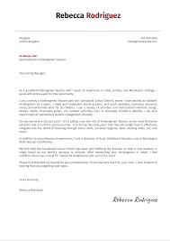 Your preschool teacher cover letter is the ideal opportunity to present a professional image and to highlight your credentials as they relate directly to the job opportunity. Kindergarten Teacher Cover Letter Sample Kickresume