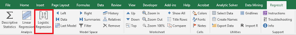 Logistic Regression In Excel Regressit