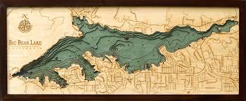 Big Bear Lake 3 D Nautical Wood Chart 13 5 X 31