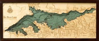 Big Bear Lake 3 D Nautical Wood Chart 13 5 X 31