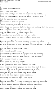 Song Lyrics With Guitar Chords For Against The Wind Lyrics And Chords Guitar Chords Guitar Chords And Lyrics