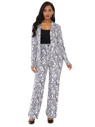Hosenanzüge für damen im esprit onlineshop: Festliche Hosenanzug Damen Elegant Business Anzug Schlangenmuster