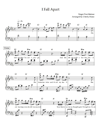 Ooh i fall apart ooh yeah, mmm. Utterly Music Piano Scores I Fall Apart By Post Malone