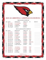 The seminoles and martin, entering his 40th and final season as head coach. Printable 2019 2020 Arizona Cardinals Schedule