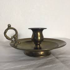 Primitive candle holder with tinder box. Vintage Accents Vintage Brass Candle Stick Holder With Handle Poshmark