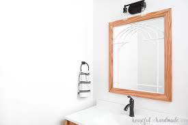 Www.alwaysneverdone.com update 80's forest green into a beautiful. Diy Window Frame Mirror For The Bathroom Houseful Of Handmade