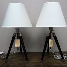 New Ralph Lauren 2 Tripod Table Lamps Linen Shade Black Wooden Adjustable Ralphlauren Lamp Tripod Lamp Tripod Table Lamp