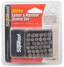 Supatool 36 Piece Letter And Number Punch Set Bunnings Warehouse Lettering Number Stamps Alphabet Stamps