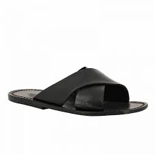 Claquettes Homme En Cuir Noir Fait A La Main En Italie Gianluca L Artisan Du Cuir Sandales et claquettes calvin klein homme. claquettes homme en cuir noir fait a la main en italie