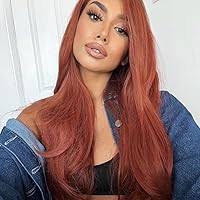 Xtrend 24 Inch Long Copper Red Wavy Lace Front Wig Synthetic Heat Resistant  Fiber Hair Natural Looking Glueless Free Part Replacement Auburn Loose Wave  Ginger Wigs for Women 350# : Amazon.co.uk: Beauty